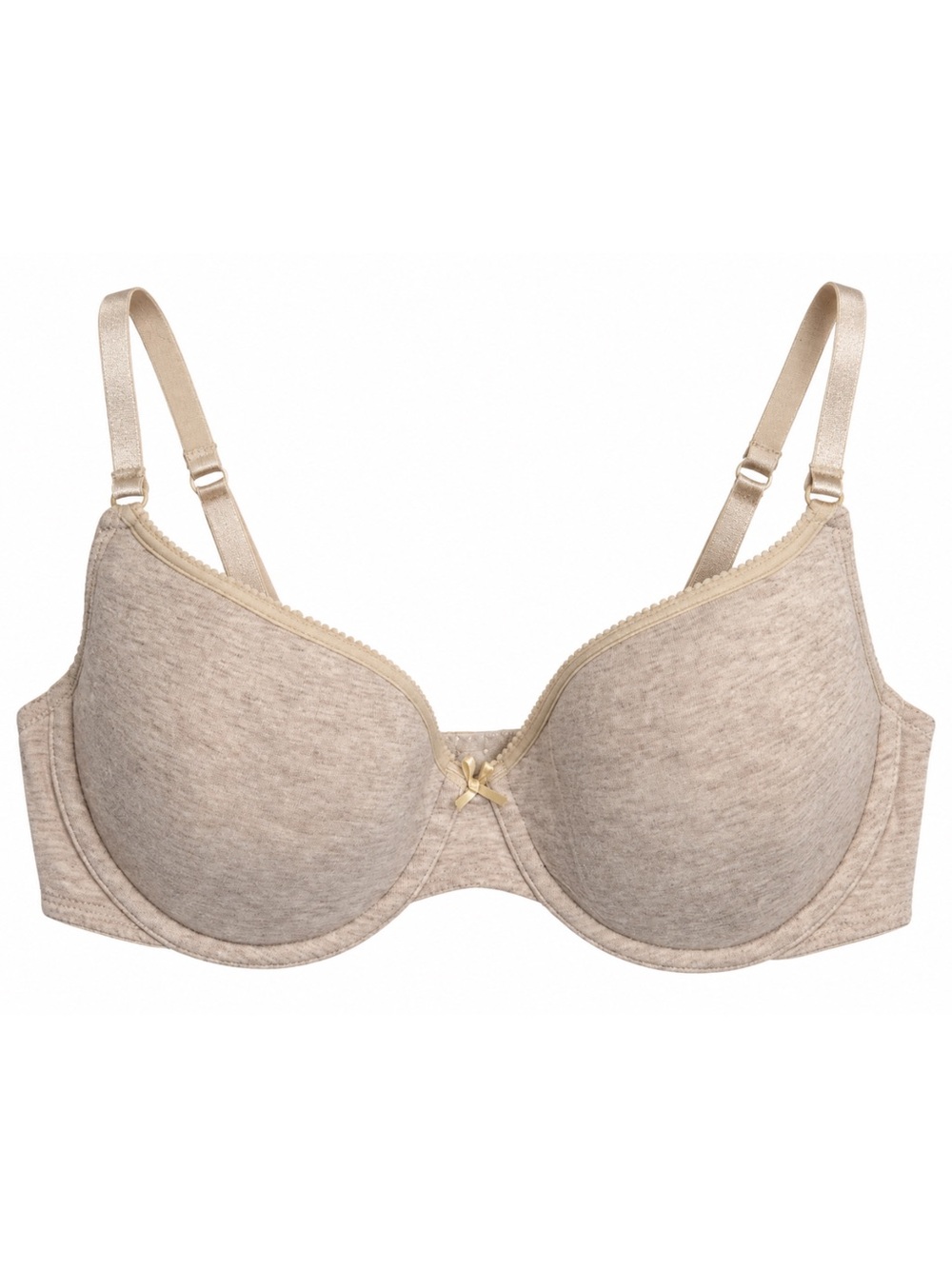 AERIE Lightly Lined Underwire Soft T-Shirt Bra Heather Beige Oatmeal Cream 34D